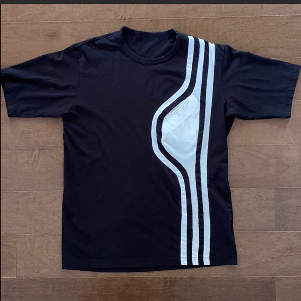 Y-3 T-shirt with Vertical Stripes / Front pocket